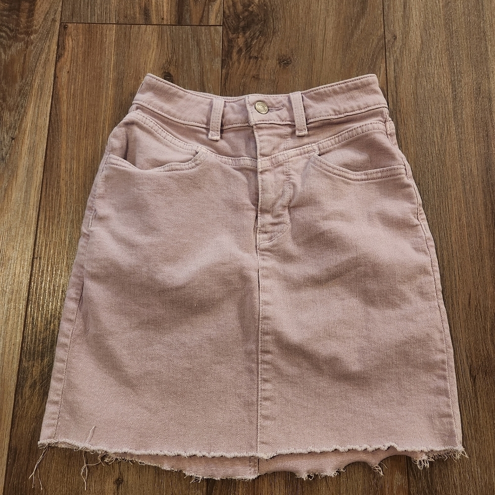 Hollister Light Purple Ultra High Rise‎ Denim Skirt